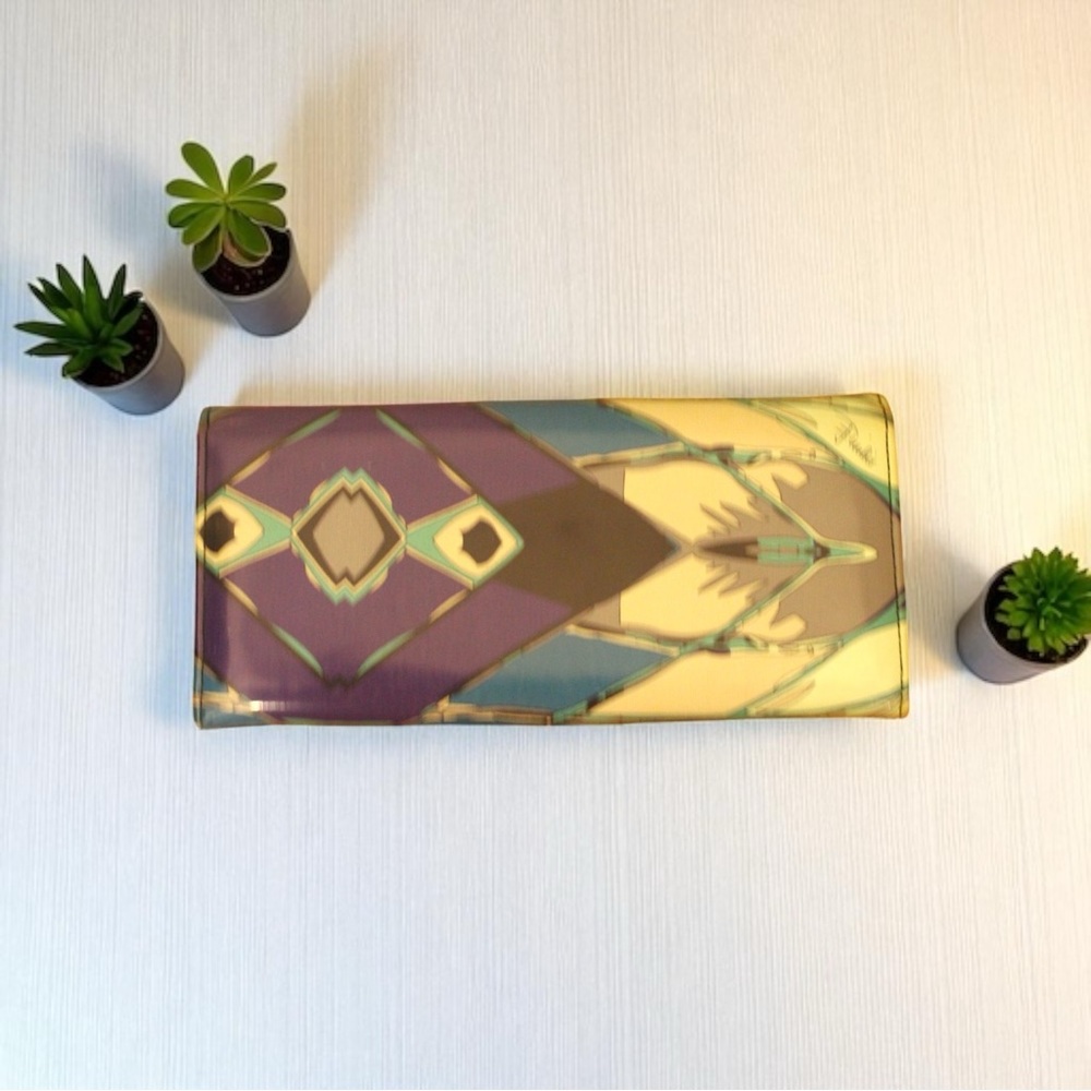 Emilio Pucci Colorful Leather Clutch Wallet